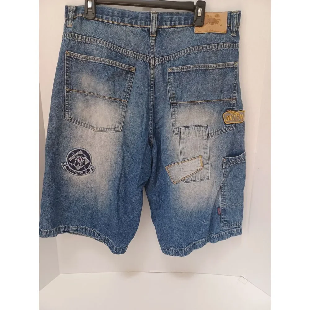 Brooklyn Xpress Patchwork Y2K Style Skaters Shorts‎ Mens Size 36